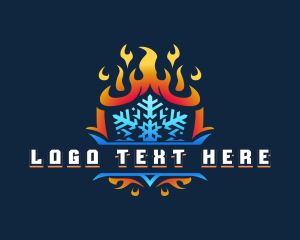 Freezer - Ice Shield Blaze logo design