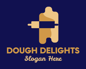 Dough - Rolling Pin Dough logo design