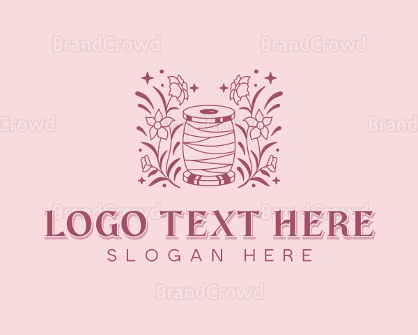 Sewing Floral Dressmaker Logo