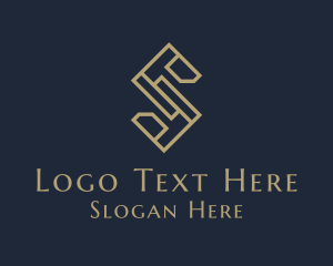 Brown - Luxury Geometric Business Letter S logo design