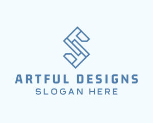 Geometric Business Letter S logo design