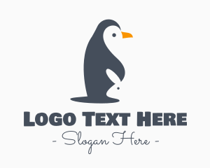 Negative Space - Penguin & Rabbit Animals logo design