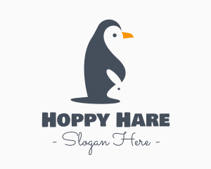 Penguin & Rabbit Animals logo design