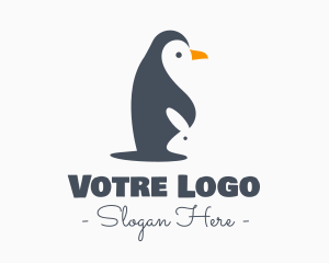 Rabbit - Penguin & Rabbit Animals logo design