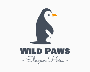 Penguin & Rabbit Animals logo design