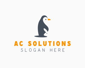 Penguin & Rabbit Animals logo design