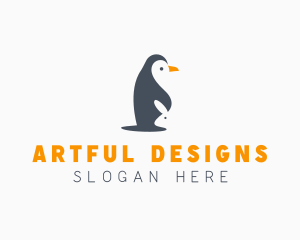 Penguin & Rabbit Animals logo design