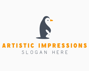 Penguin & Rabbit Animals logo design