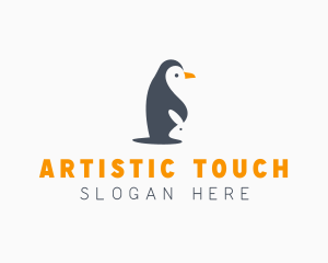 Penguin & Rabbit Animals logo design