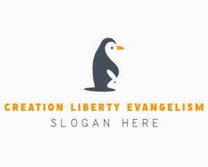 Penguin & Rabbit Animals logo design