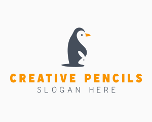 Penguin & Rabbit Animals logo design