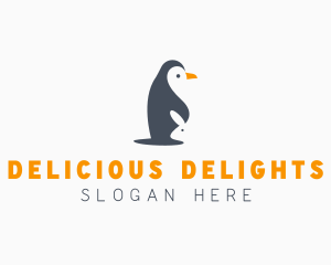 Penguin & Rabbit Animals logo design