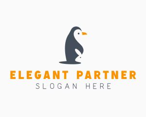 Penguin & Rabbit Animals logo design