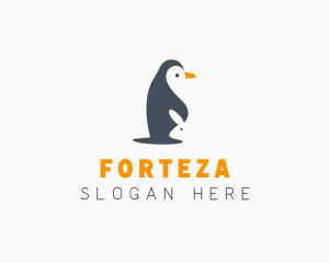 Penguin & Rabbit Animals logo design