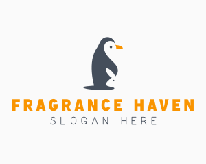 Penguin & Rabbit Animals logo design