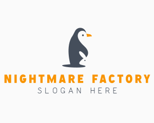 Penguin & Rabbit Animals logo design