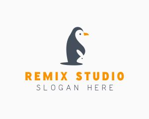 Penguin & Rabbit Animals logo design