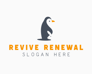 Penguin & Rabbit Animals logo design