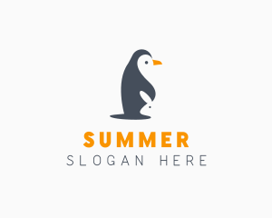 Penguin & Rabbit Animals logo design