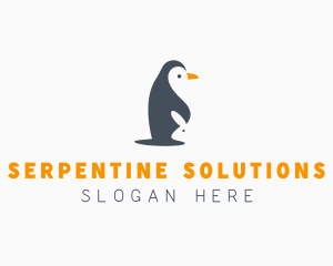 Penguin & Rabbit Animals logo design