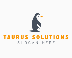 Penguin & Rabbit Animals logo design