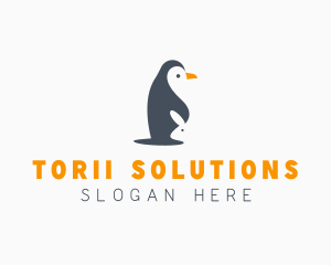 Penguin & Rabbit Animals logo design