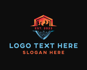 Glacier - Fire Ice Shield logo design