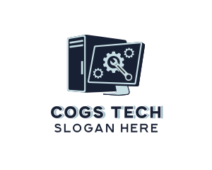 Computer Gear Cog Repair logo design