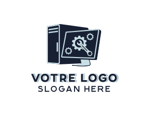 Computer Gear Cog Repair logo design