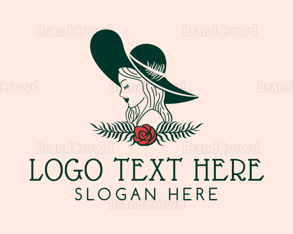 Floral Fashion Model Woman Logo