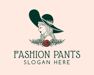 Floral Fashion Model Woman logo design