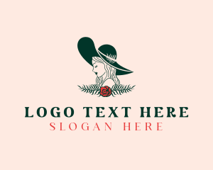 Boutique - Floral Fashion Model Woman logo design