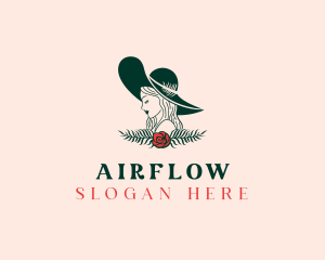 Floral Fashion Model Woman logo design