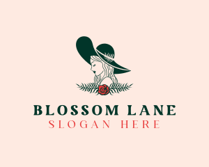 Floral Fashion Model Woman logo design