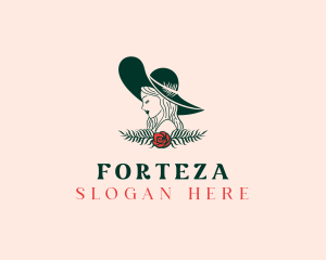 Floral Fashion Model Woman logo design