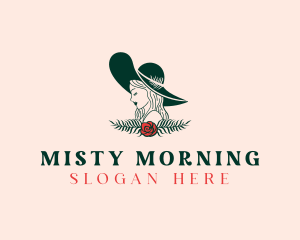 Floral Fashion Model Woman logo design