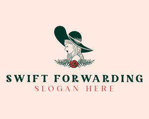 Floral Fashion Model Woman logo design