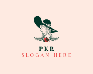 Floral Fashion Model Woman logo design