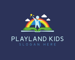 Rainbow Kindergarten Child logo design