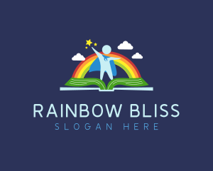 Rainbow Kindergarten Child logo design