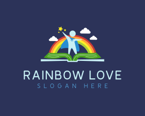 Rainbow Kindergarten Child logo design