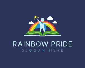 Rainbow Kindergarten Child logo design