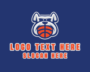 Basketball Sports Bulldog  Logo
