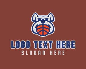 Basketball Sports Bulldog  Logo