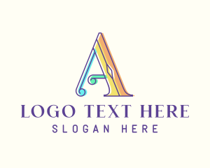 Typography - Colorful Agency Letter A logo design