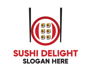 Chopsticks Sushi Rolls logo design