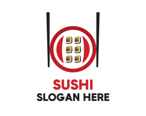 Chopsticks Sushi Rolls logo design