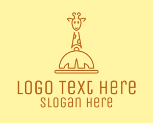Cloche - Giraffe Safari Resto logo design