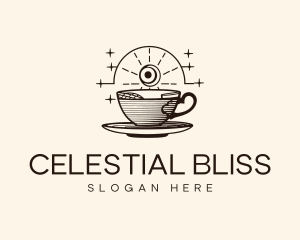 Cosmic Eye Stars Tea Cafe logo design