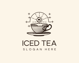 Cosmic Eye Stars Tea Cafe logo design